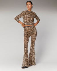 WINTER LEOPARD / DJV / QTY : 1 / Pantalon Flare Imprimé Mesh - Winter Leopard