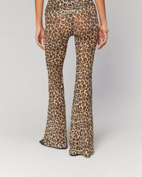 WINTER LEOPARD / DJV / QTY : 1 / Pantalon Flare Imprimé Mesh - Winter Leopard