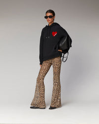 WINTER LEOPARD / DJV / QTY : 1 / Pantalon Flare Imprimé Mesh - Winter Leopard