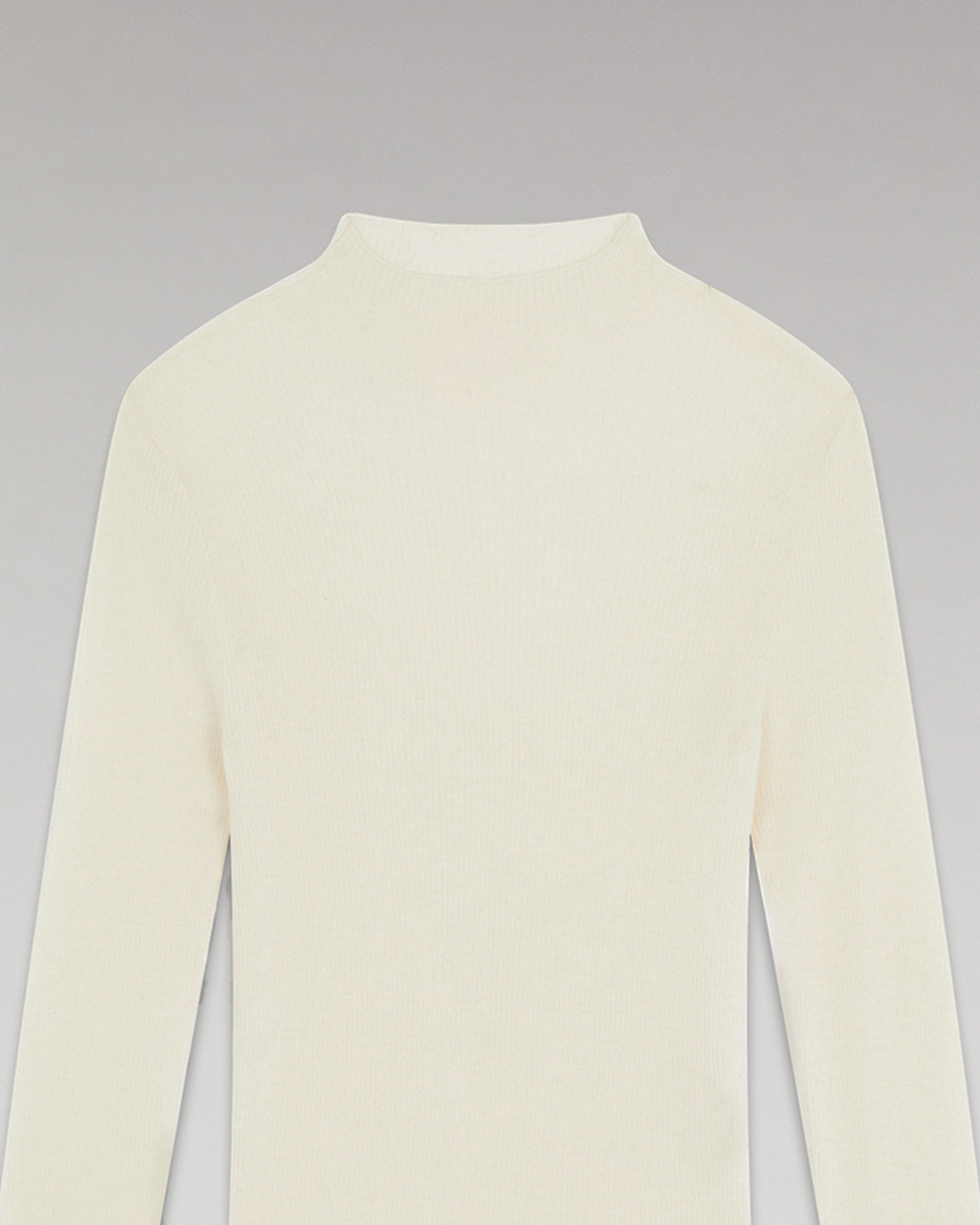 Pull col montant Seconde Peau en cachemire - Ecru