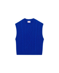 Pull sans manches en cachemire - Pop Blue