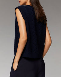 ZZ HORS LIGNE Pull sans manche à torsades en cachemire - Sweet Lilac