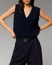 ZZ HORS LIGNE Pull sans manche à torsades en cachemire - Sweet Lilac
