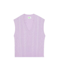 SWEET LILAC / DJV / QTY : 0 / Pull Sans Manche Torsades - Sweet Lilac
