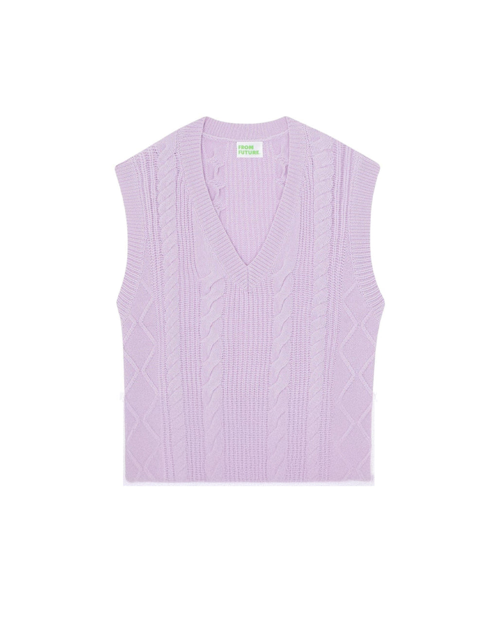 ZZ HORS LIGNE Pull sans manche à torsades en cachemire - Sweet Lilac