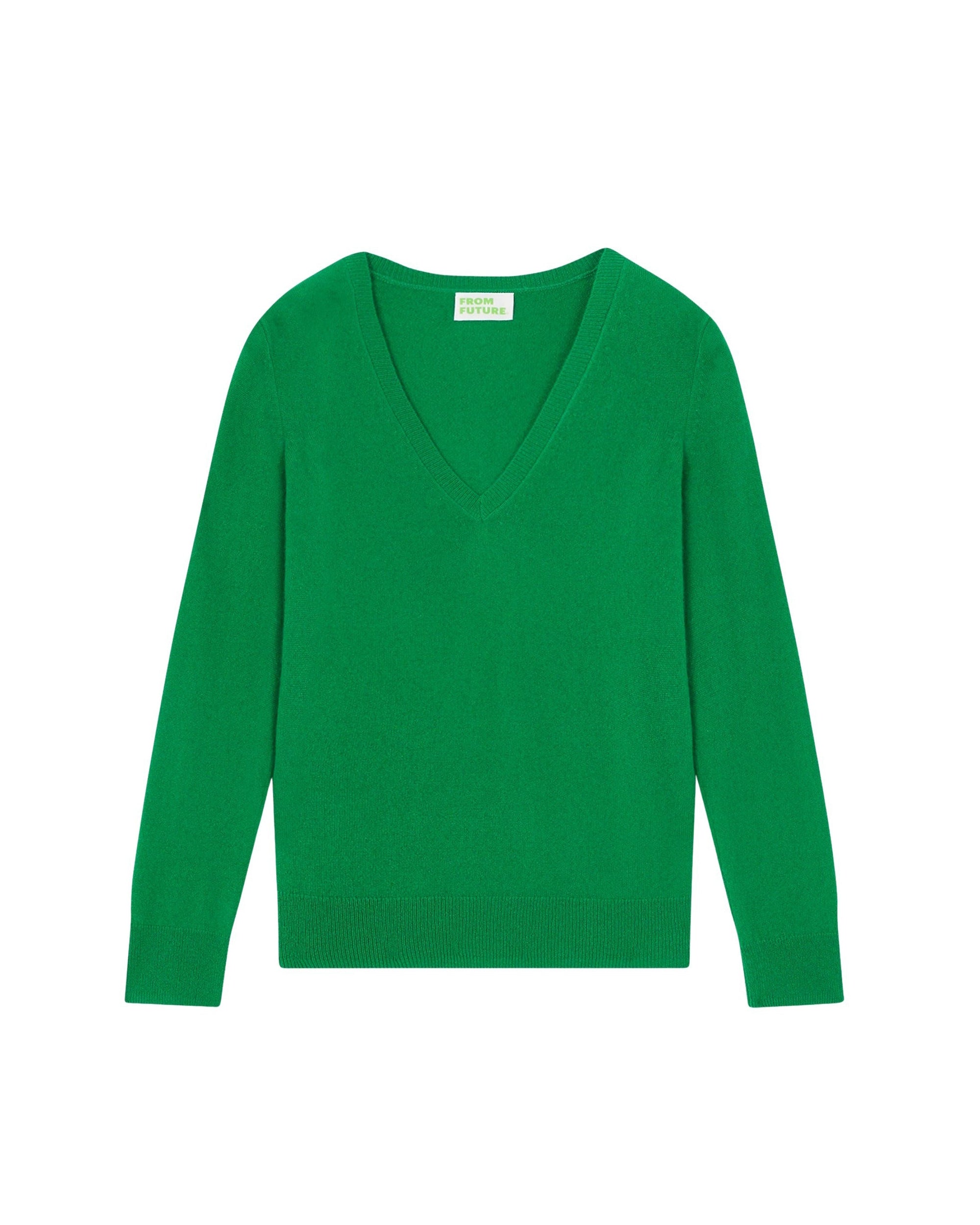 Pull à col V basique en cachemire - Winter Green