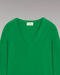 Pull à col V basique en cachemire - Winter Green