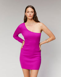DANCING PINK / DJV / QTY : 11 / Robe Courte Asymetrique À Côtes - Dancing Pink