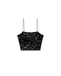 NOIR / DJV / QTY : 2 / Top Bretelle à Sequins - Noir