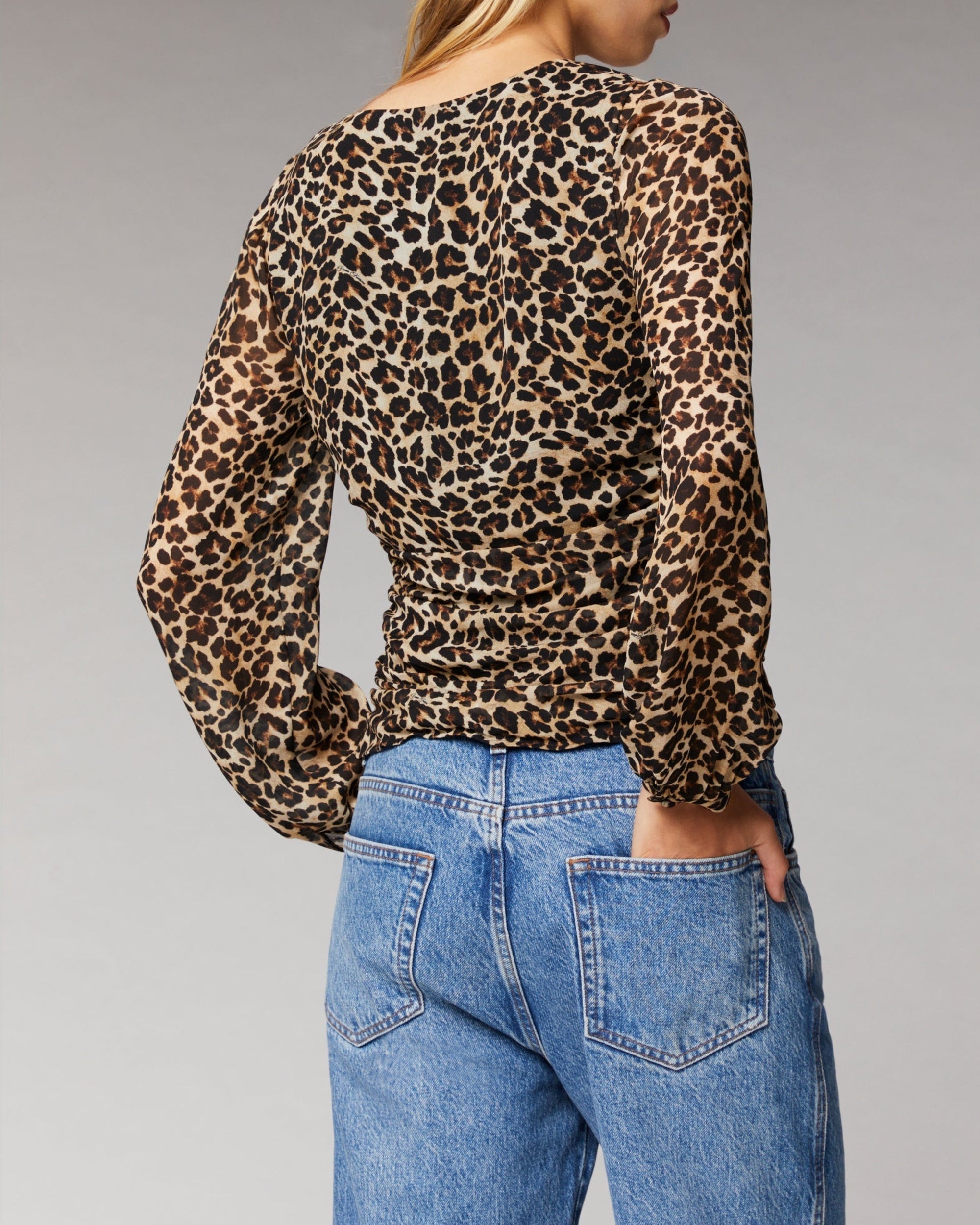 Top manches longues Smocke - Winter Leopard