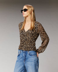 WINTER LEOPARD / DJV / QTY : 11 / Top Manches Longues Smocke - Winter Leopard