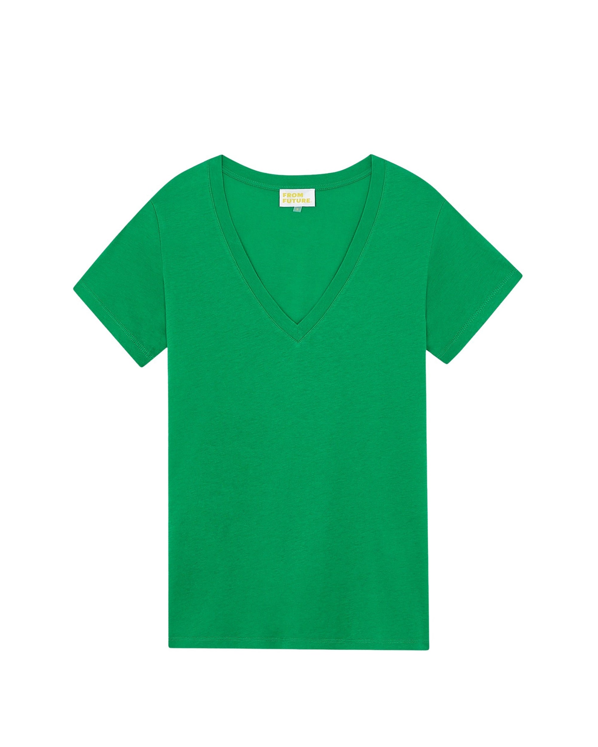 SUMMER GREEN / DJV / QTY : 4 / T-Shirt Col V Basique - Summer Green
