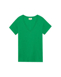 T-shirt à col V basique - Summer Green