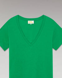 SUMMER GREEN / DJV / QTY : 4 / T-Shirt Col V Basique - Summer Green