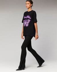 NOIR / DJV / QTY : 2 / T-Shirt Col Rond Papillon - Noir
