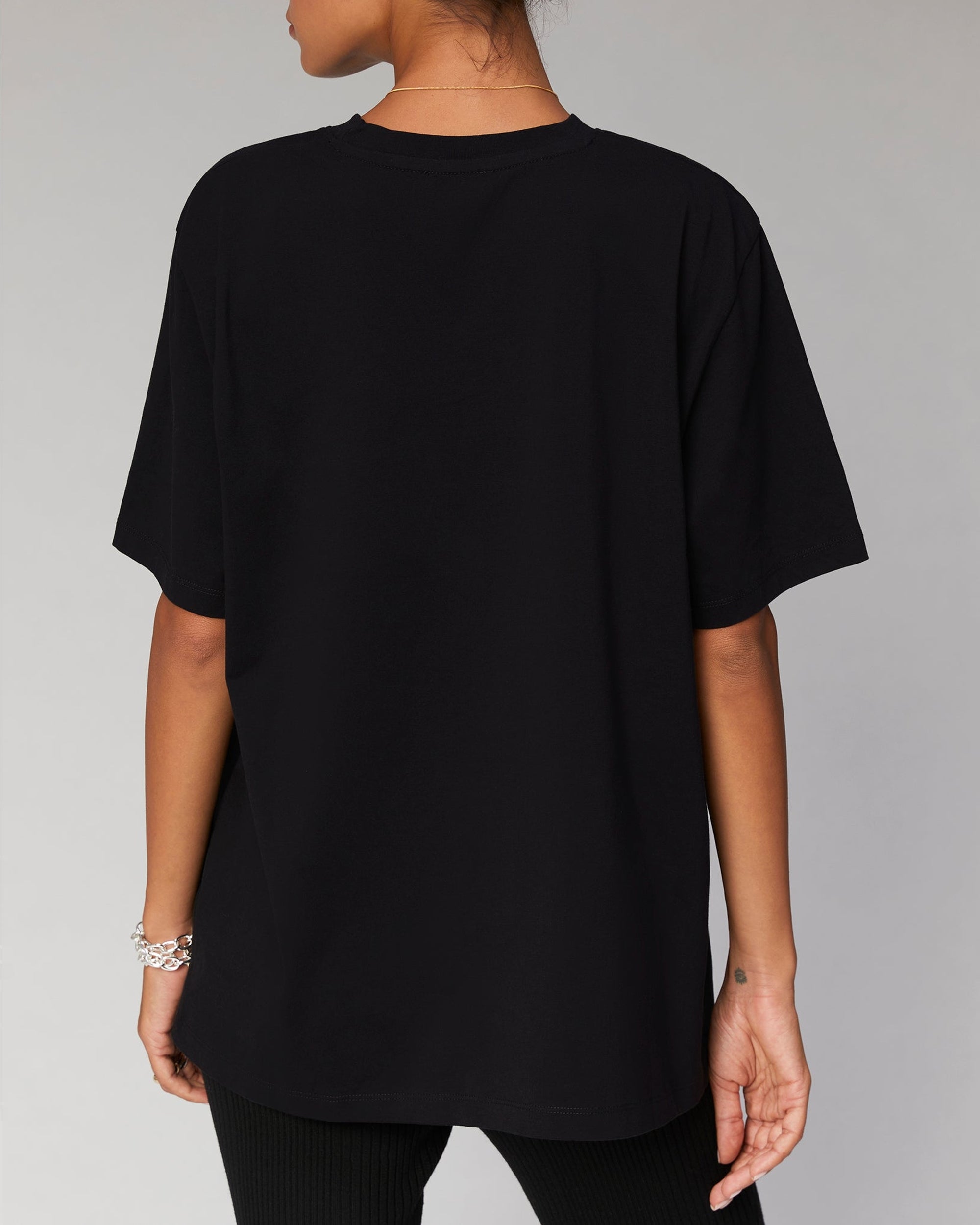 T-shirt à col rond Papillon - Noir