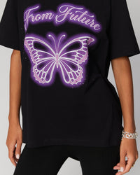 NOIR / DJV / QTY : 2 / T-Shirt Col Rond Papillon - Noir