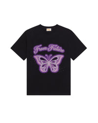 T-shirt à col rond Papillon - Noir