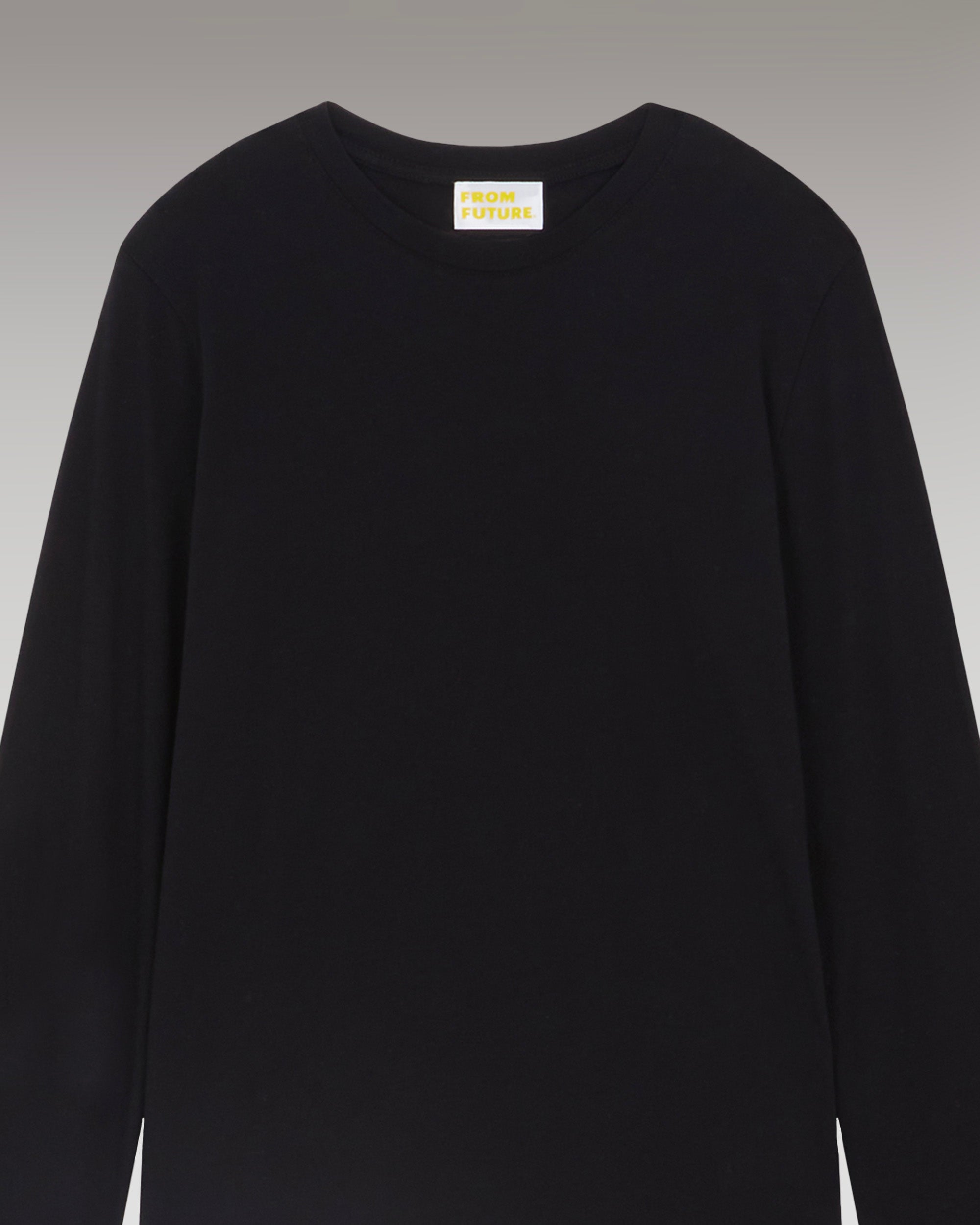 NOIR / NEW / QTY : 2 / T-Shirt Col Rond Basique Manches Longues - Noir