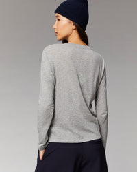 GRIS CHINE FONCE / NEW / QTY : 1 / T-Shirt Col Rond Basique Manches Longues - Gris Chine Fonce