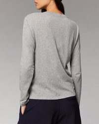 T-shirt à col rond - Gris Chiné Foncé