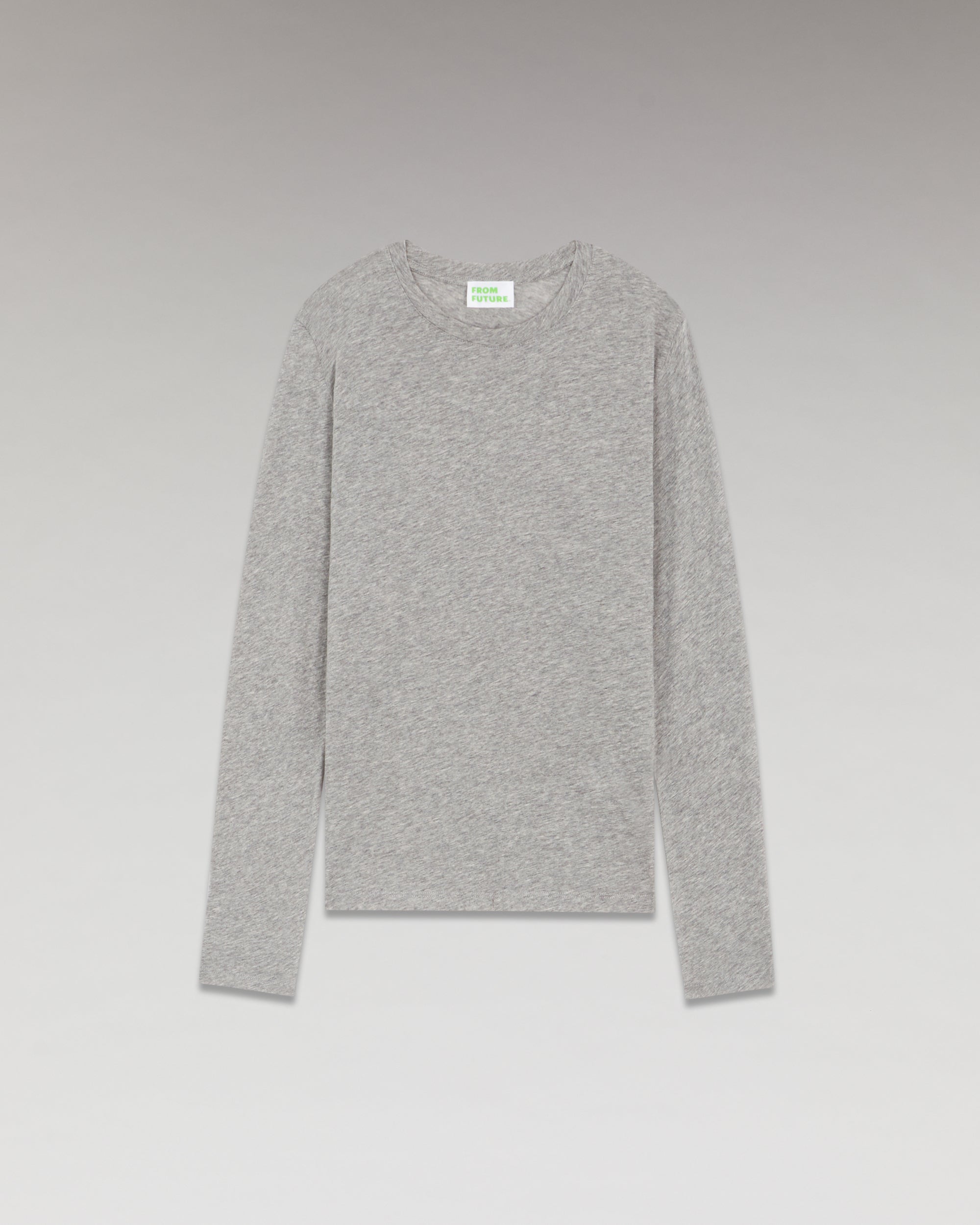 GRIS CHINE FONCE / NEW / QTY : 1 / T-Shirt Col Rond Basique Manches Longues - Gris Chine Fonce