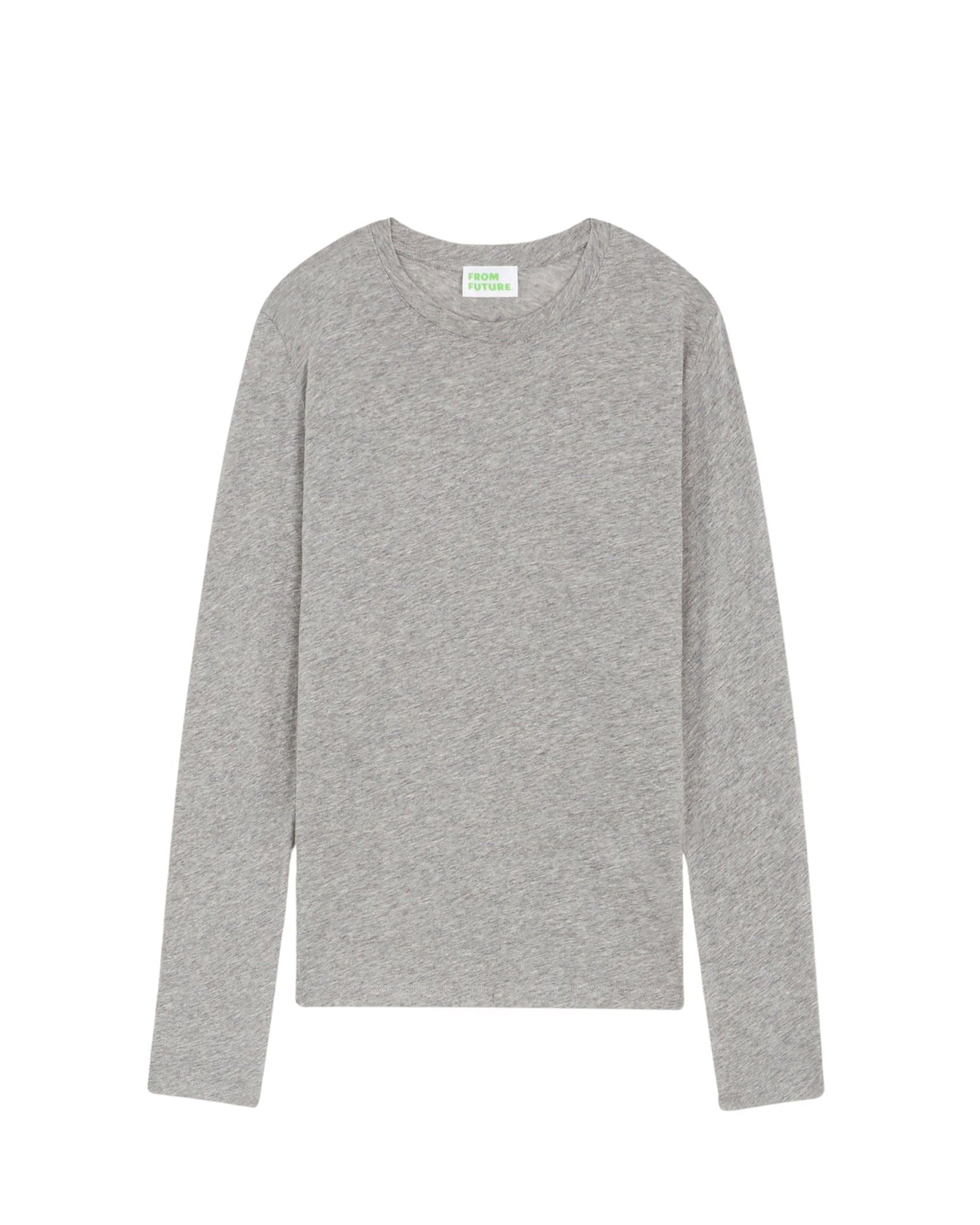 T-shirt à col rond - Gris Chiné Foncé