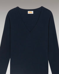 NAVY / NEW / QTY : 0 / T-Shirt Col V Basique Manches Longues - Navy