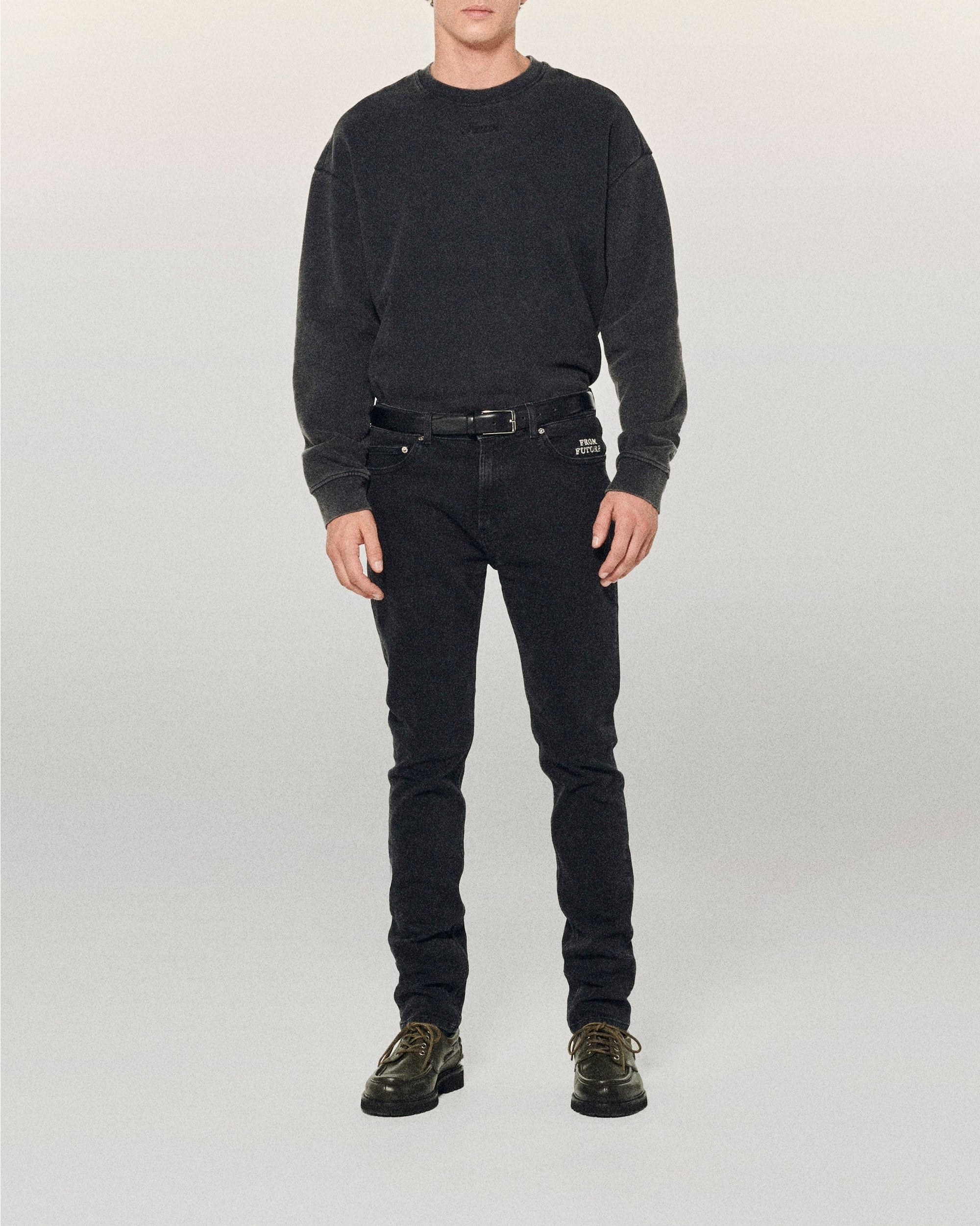 Pantalon skinny John en denim - Washed Black