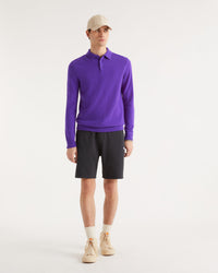 VIOLET FLUO / DJV / QTY : 1 / Pull Col Polo Uni Light - Violet Fluo
