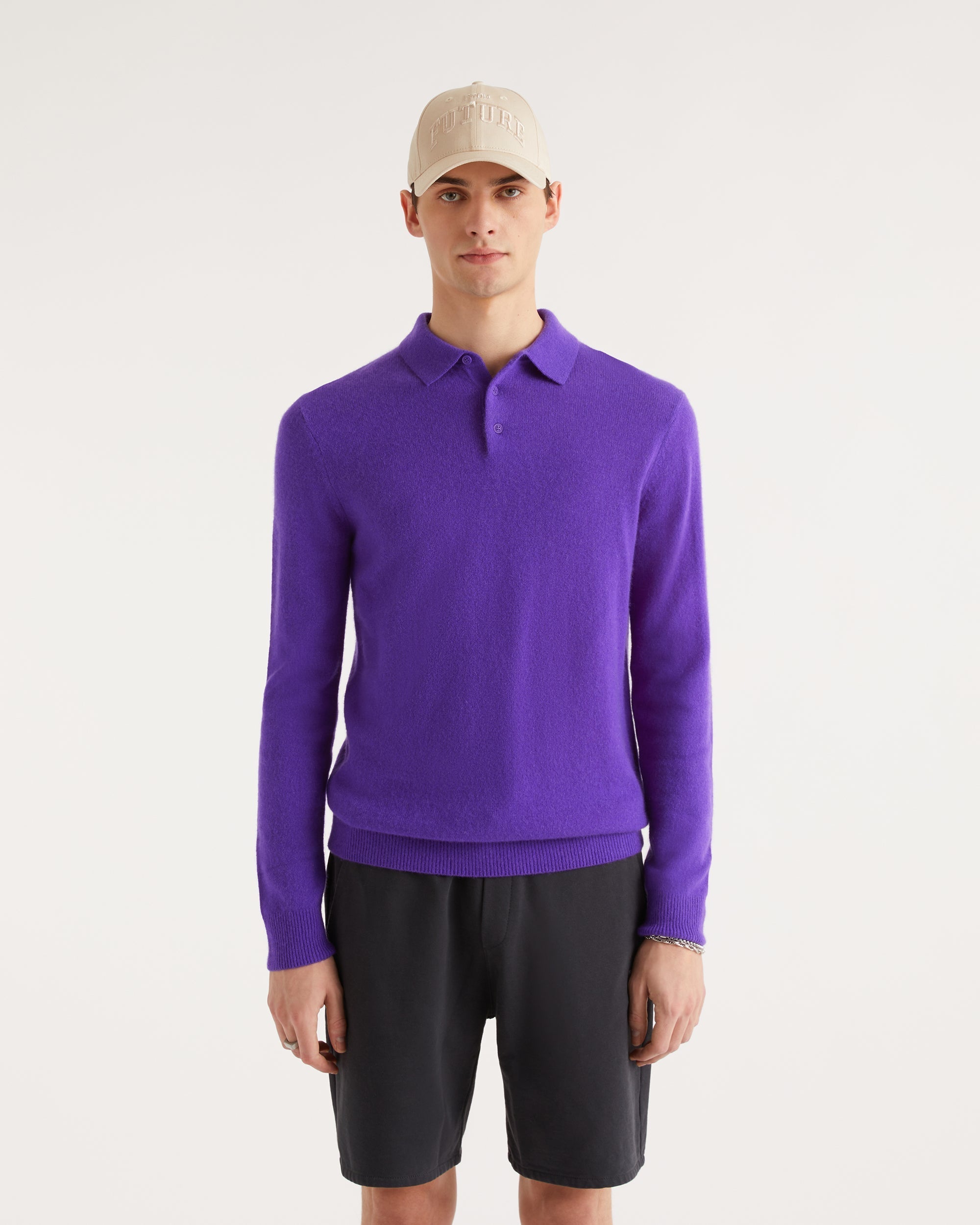 VIOLET FLUO / DJV / QTY : 1 / Pull Col Polo Uni Light - Violet Fluo