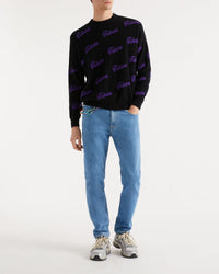 Pull oversize future all-over en cachemire - Black
