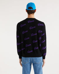 Pull oversize future all-over en cachemire - Black