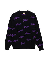 NOIR / DJV / QTY : 8 / Pull Col Rond Oversize Future All-Over - Noir