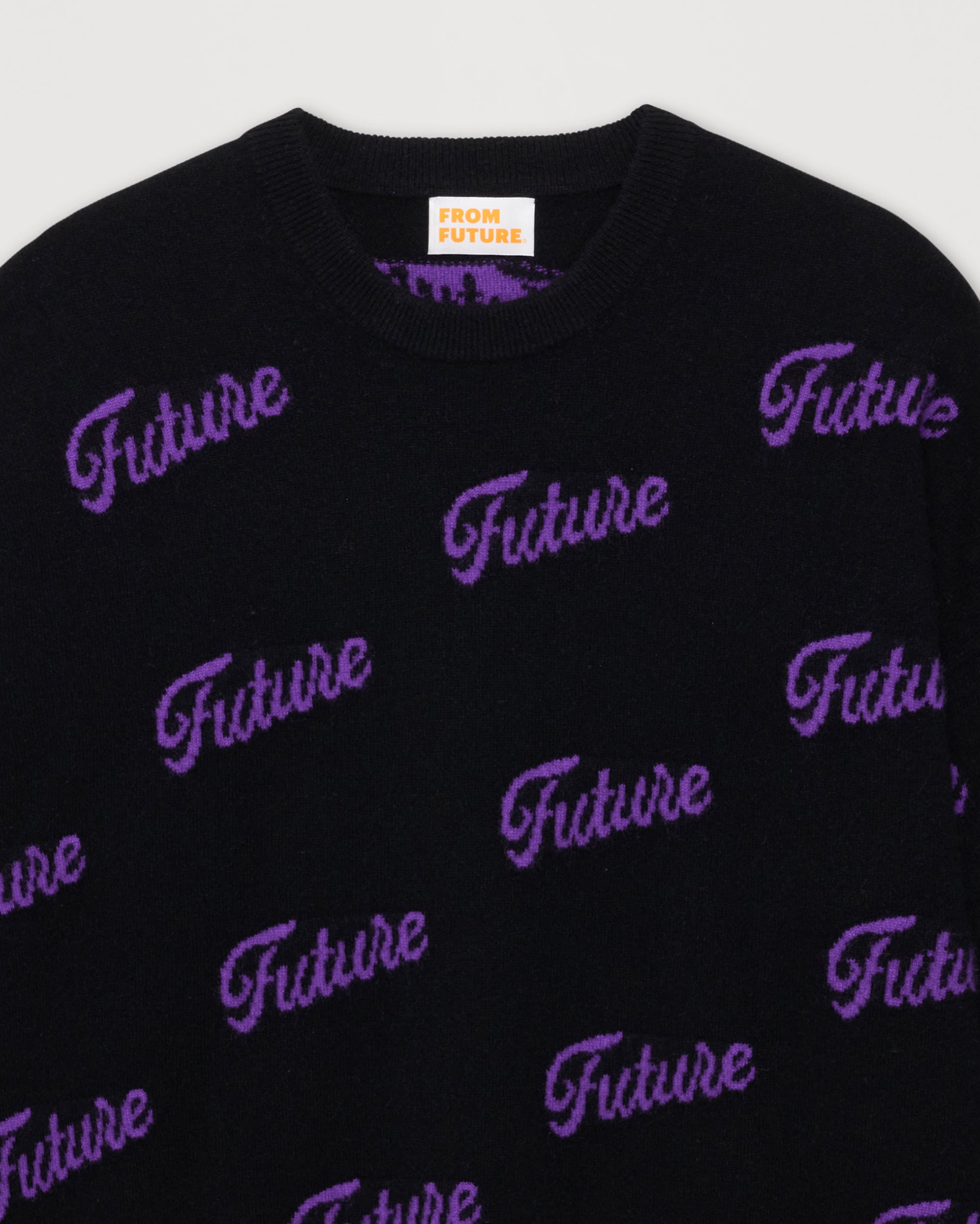 Pull oversize future all-over en cachemire - Black
