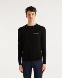 NOIR / DJV / QTY : 1 / Pull Col Rond Future Brode Light - Noir