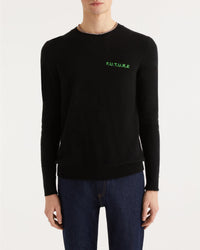 Pull Future brodé en cachemire - Black