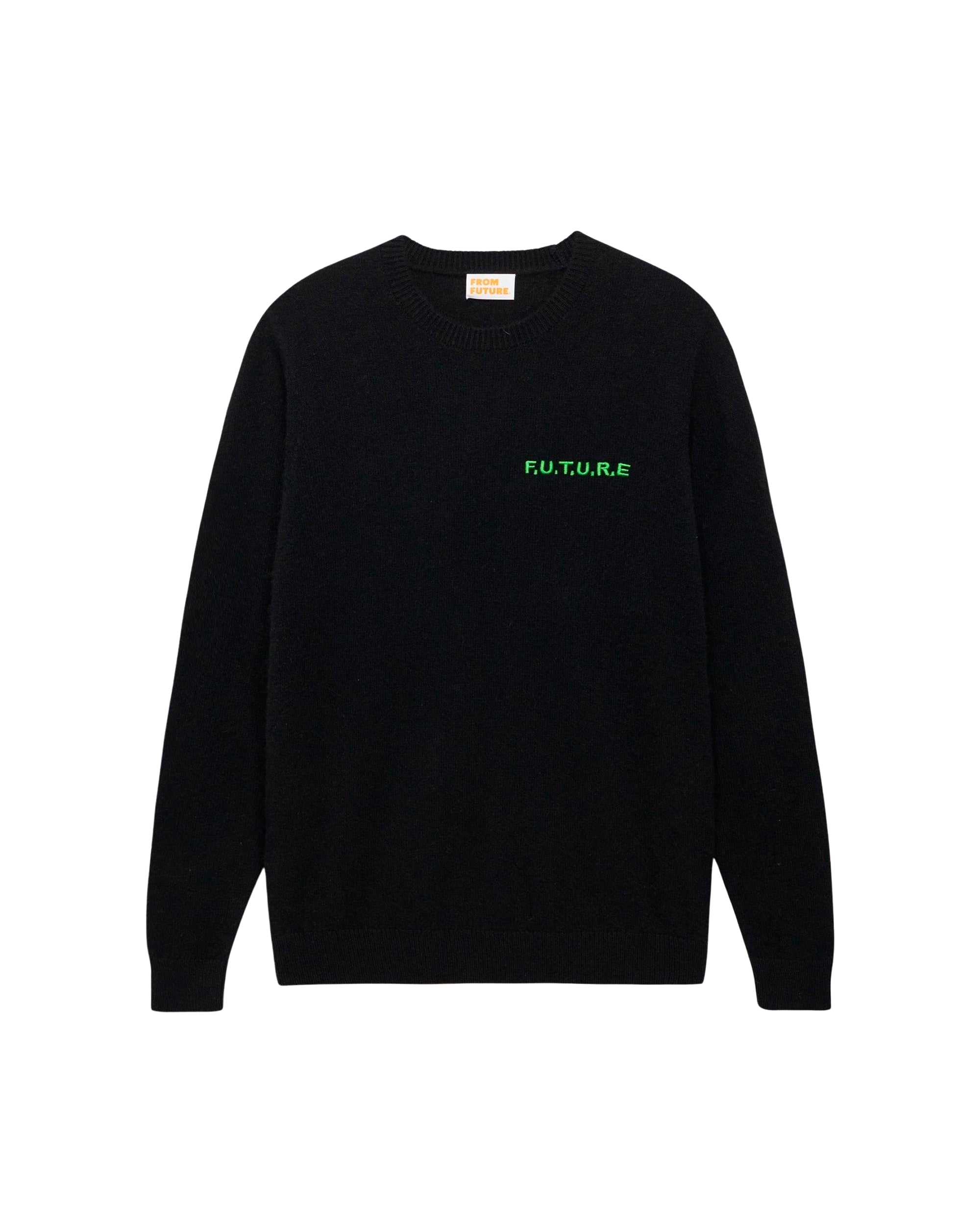 Pull Future brodé en cachemire - Black