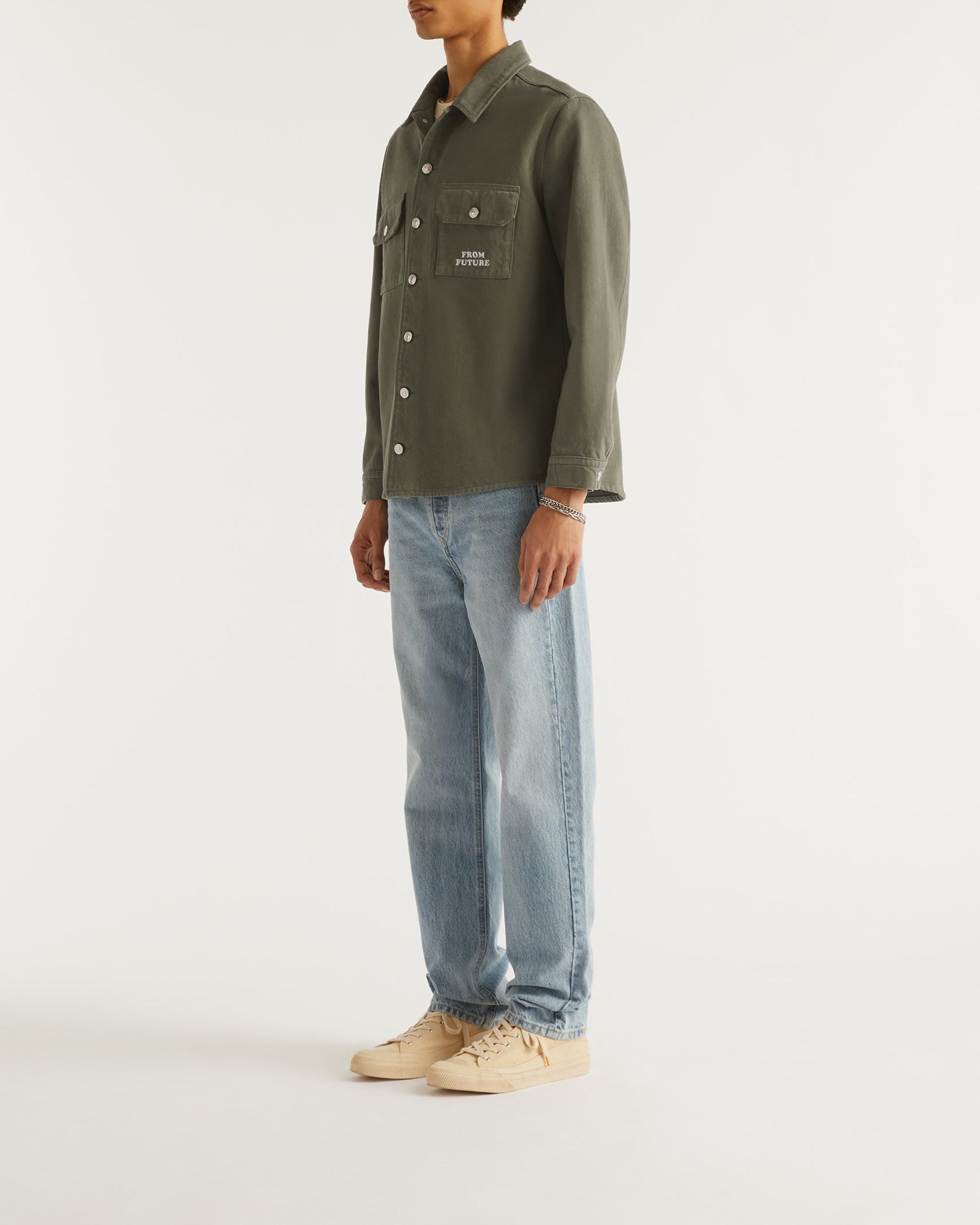 Chemise à broderie From Future - Khaki