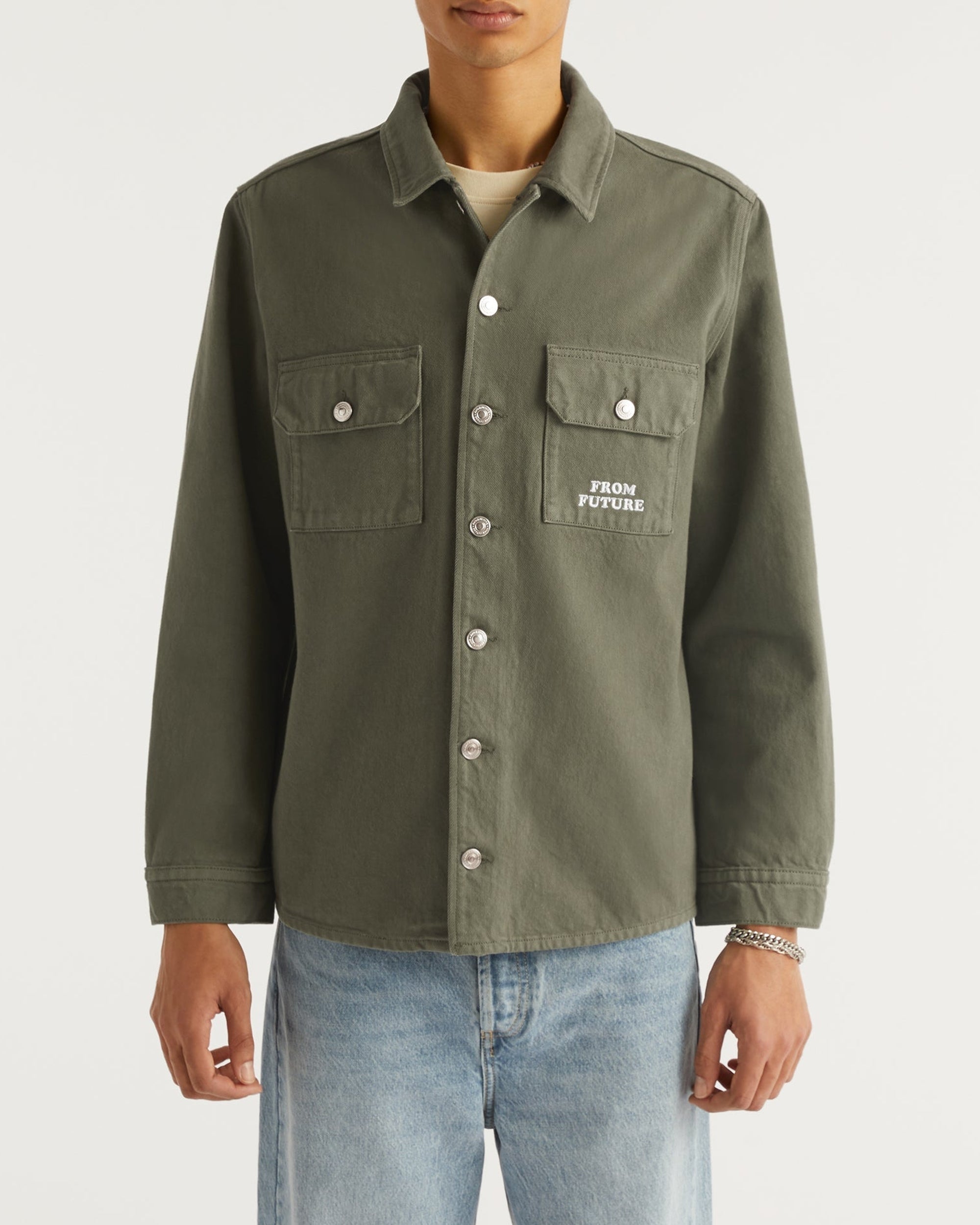 Chemise à broderie From Future - Khaki