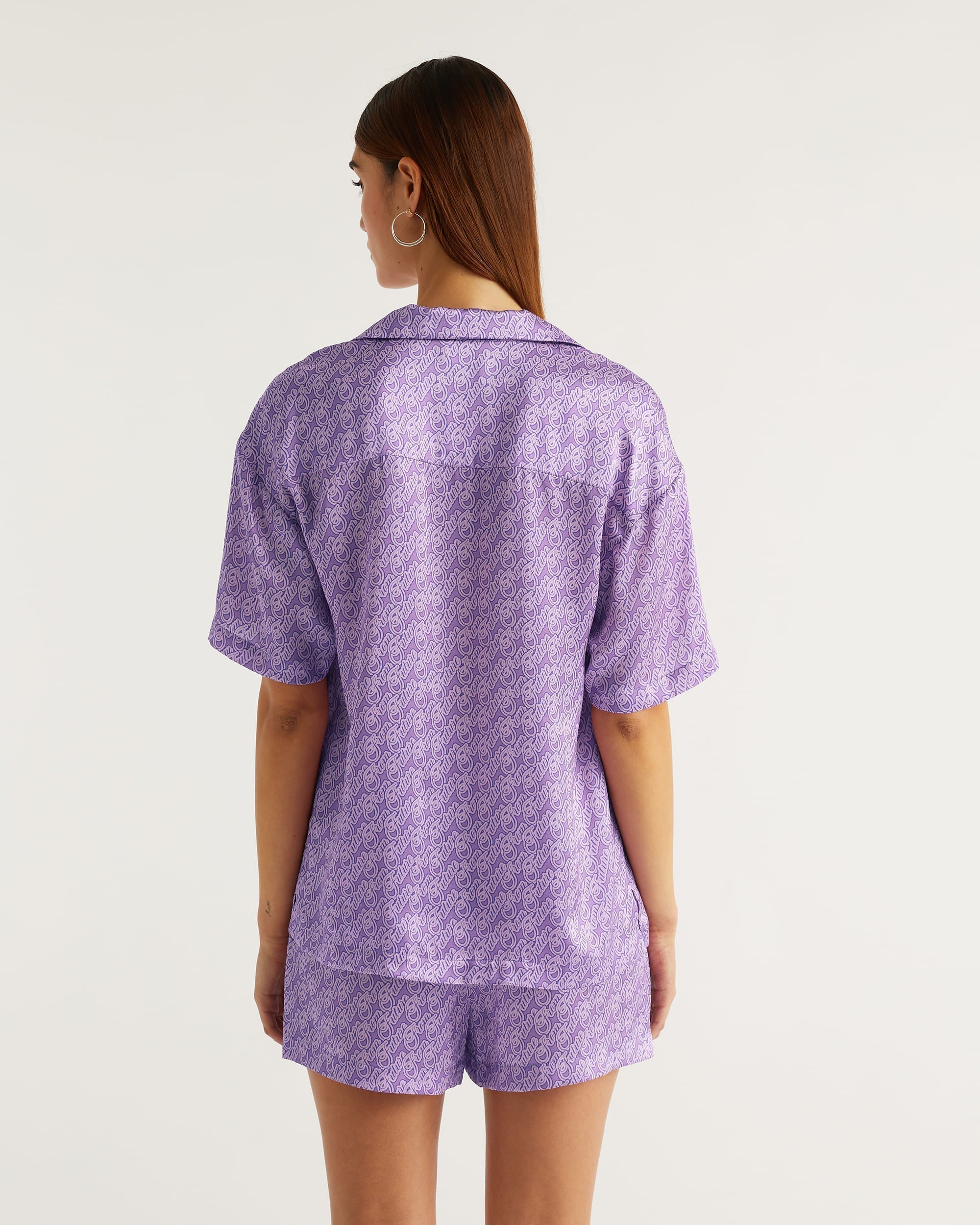 Chemise à manches courtes Lya en soie - Purple Signature