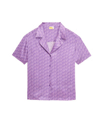 Chemise à manches courtes Lya en soie - Purple Signature
