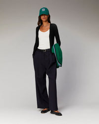 NOIR / DJV / QTY : 1 / Pull Cardigan A Cotes - Noir