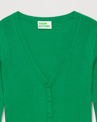 SUMMER GREEN / DJV / QTY : 1 / Pull Cardigan A Cotes - Summer Green