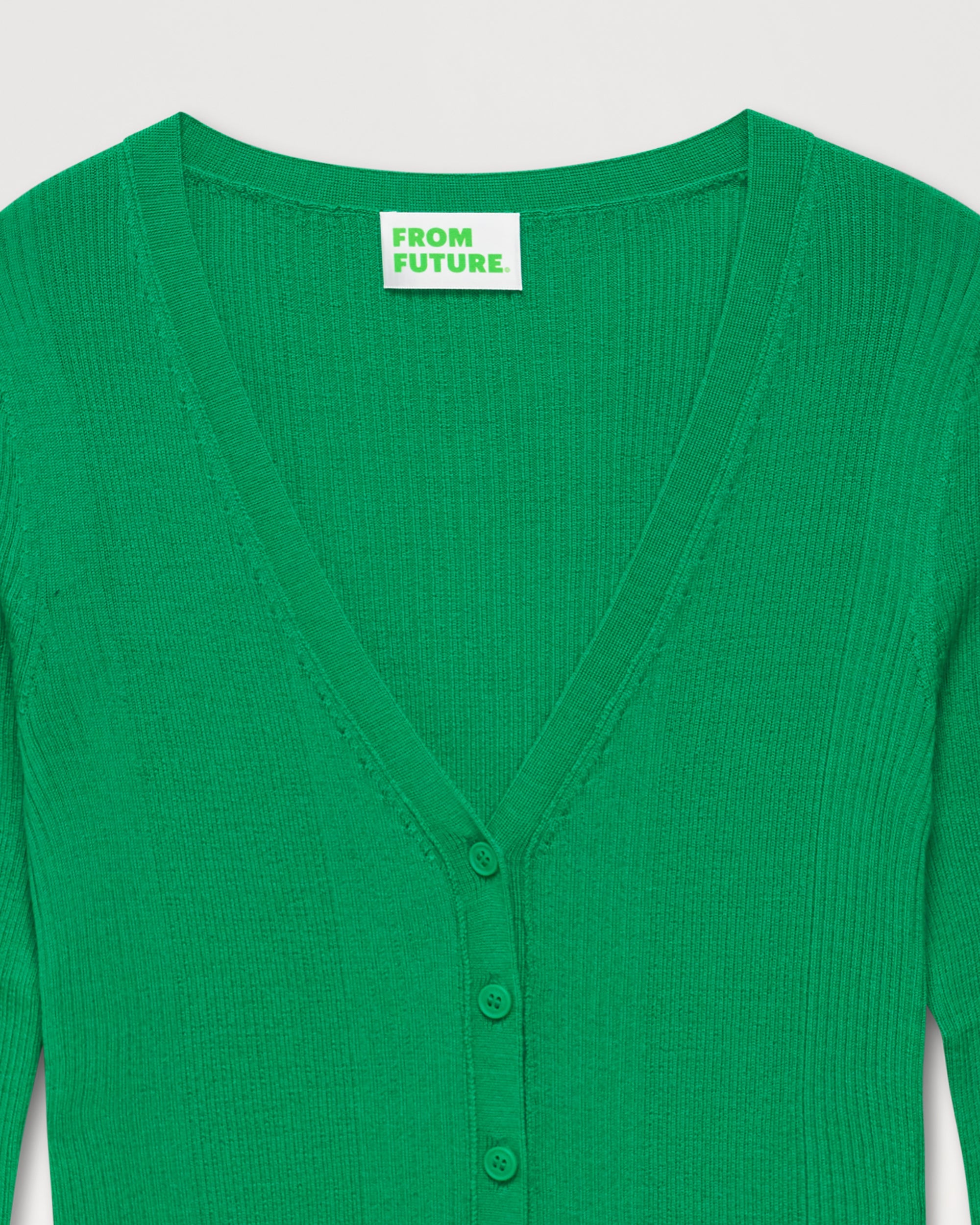 SUMMER GREEN / DJV / QTY : 1 / Pull Cardigan A Cotes - Summer Green