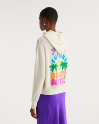 ECRU / DJV / QTY : 2 / Pull Hoodie Oversize Beach Motel Au Dos - Ecru