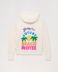 ECRU / DJV / QTY : 2 / Pull Hoodie Oversize Beach Motel Au Dos - Ecru