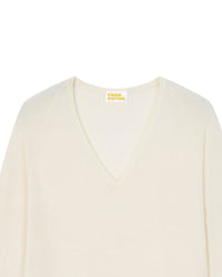 ECRU / DJV / QTY : 1 / Pull Col V Oversize - Ecru