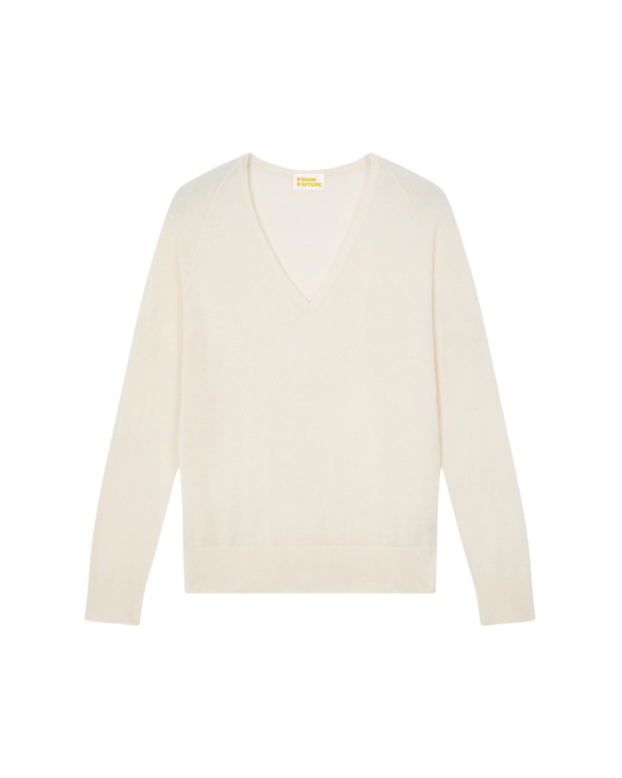 ECRU / DJV / QTY : 1 / Pull Col V Oversize - Ecru