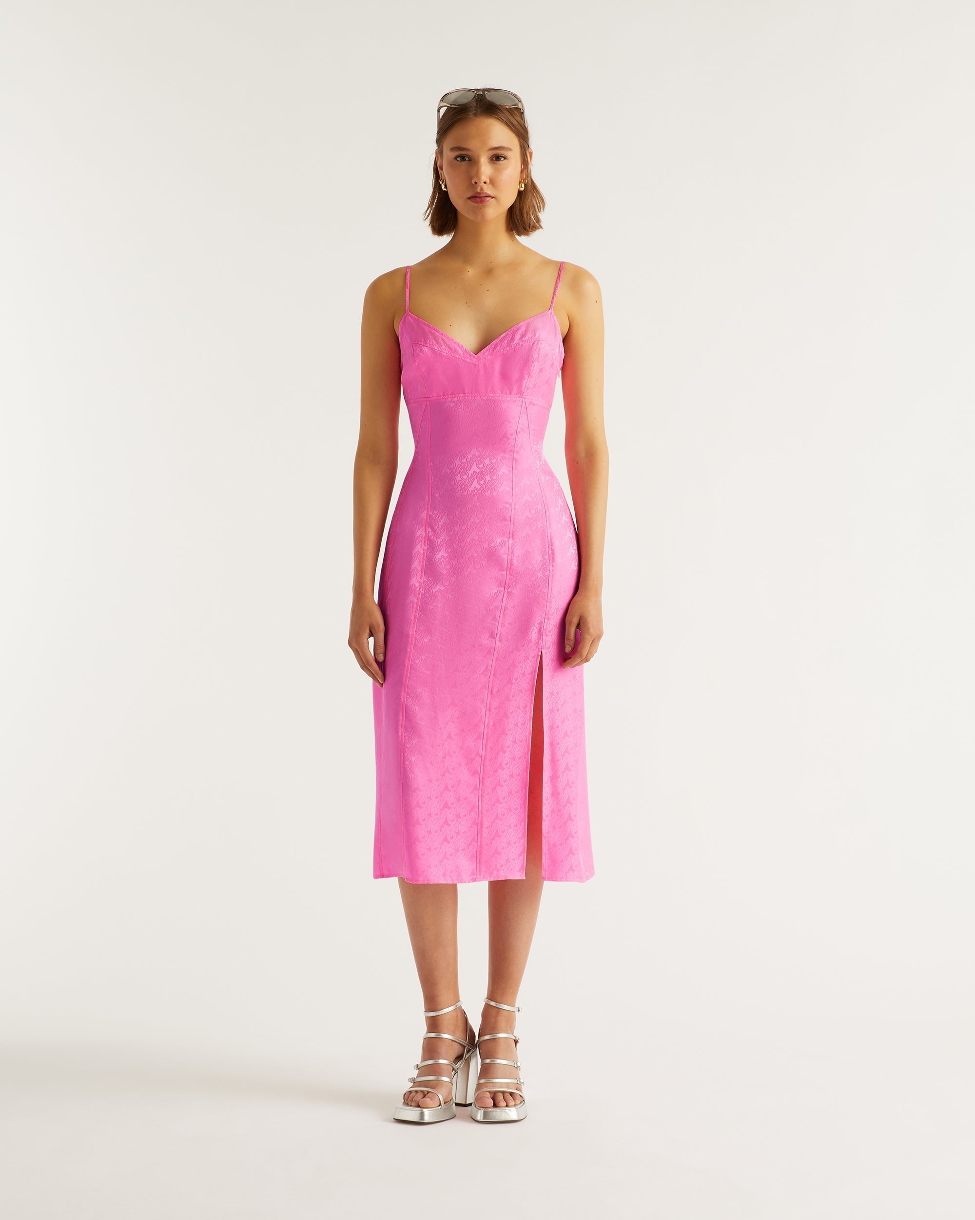 JACQUARD ROSE / DJV / QTY : 1 / Robe Longue Bretelle Blake - Jacquard Rose